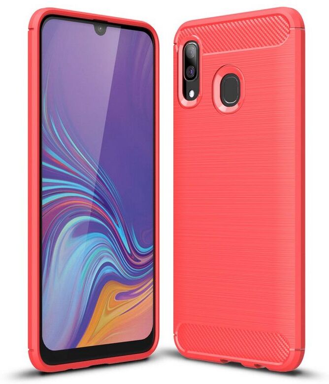 Puhelimenkuoret.fi Samsung Galaxy A40 Suojakuori Hiilikuitu Punainen Puhelimenkuoret.fi Samsung Galaxy A40 Suojakuori Hiilikuitu Punainen