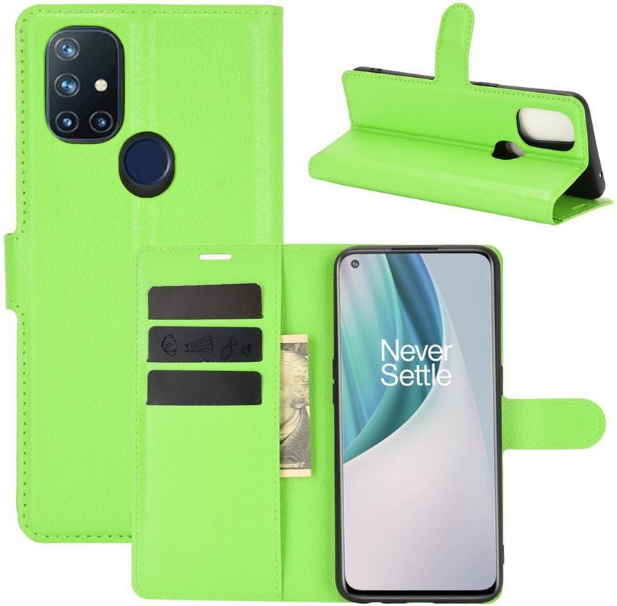Puhelimenkuoret.fi OnePlus Nord N10 5G Kotelo PU-Nahka Vihreä Puhelimenkuoret.fi OnePlus Nord N10 5G Kotelo PU-Nahka Vihreä