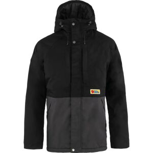 Fjällräven Miesten Vardag Lite topattu talvitakki - Kierrätettyä polye  - Black-Dark Grey - male - Size: S