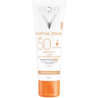 Vichy 3-in-1 sävytetty tummien läiskien hoito SPF 50+ aurinkovoide (50ml) Vichy 3-in-1 sävytetty tummien läiskien hoito SPF 50+ aurinkovoide (50ml)