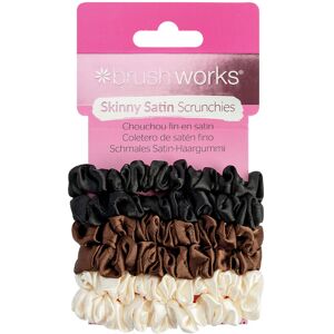 BRUSHWORKS Skinny Satin Scrunchies 6pcs BRUSHWORKS Skinny Satin Scrunchies 6pcs