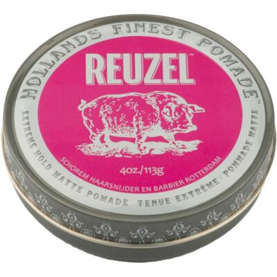 REUZEL Pink Extreme Hold Matte Pomade 113g REUZEL Pink Extreme Hold Matte Pomade 113g