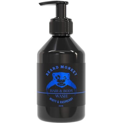 BEARD MONKEY Minty & Raspberry Hair & Body Wash 250ml BEARD MONKEY Minty & Raspberry Hair & Body Wash 250ml