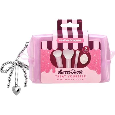 REAL TECHNIQUES Sweet Tooth Treat Yourself Travel Brush & Puff Kit REAL TECHNIQUES Sweet Tooth Treat Yourself Travel Brush & Puff Kit