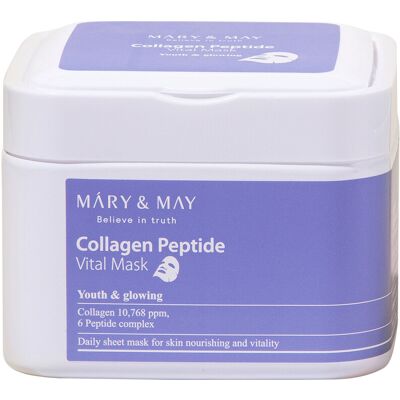 Mary & May Kollageeni Peptidi Vital Mask - Ikääntymisenestolääke - 30 kpl Mary & May Kollageeni Peptidi Vital Mask - Ikääntymisenestolääke - 30 kpl