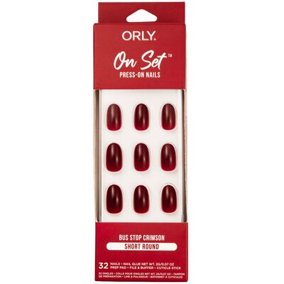 ORLY Press-On Nails Bus Stop Crimson Tips 32pcs ORLY Press-On Nails Bus Stop Crimson Tips 32pcs