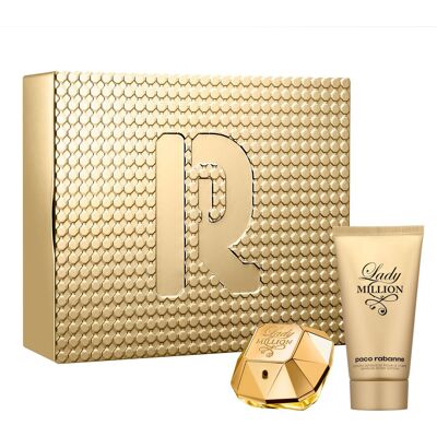 Rabanne Lady Million Lahjapakkaus Eau de Parfum 50ml ja Käsirasva 75ml - Eau de Parfum Rabanne Lady Million Lahjapakkaus Eau de Parfum 50ml ja Käsirasva 75ml - Eau de Parfum