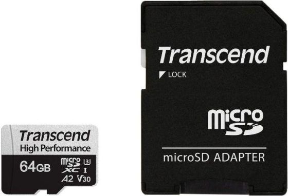 Transcend 330S 64GB microSDXC U3, V30, A2 (R100 W60 MB/s) Transcend 330S 64GB microSDXC U3, V30, A2 (R100 W60 MB/s)