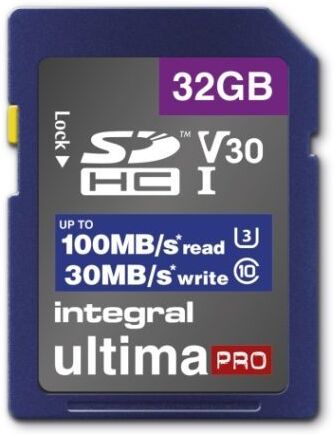 Integral uPro 32GB SDHC class10 UHS-I U3 V30 (R100 W30 MB/s) Integral uPro 32GB SDHC class10 UHS-I U3 V30 (R100 W30 MB/s)