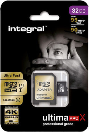 Integral uPro X 32GB microSDHC class10 UHS-I (R95 W90 MB/s) Integral uPro X 32GB microSDHC class10 UHS-I (R95 W90 MB/s)