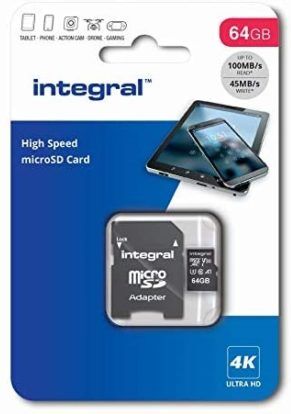 Integral uPro 64GB microSDXC class10 UHS-I A1 U3 V30 (R100 W45 MB/s) Integral uPro 64GB microSDXC class10 UHS-I A1 U3 V30 (R100 W45 MB/s)