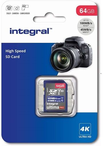 Integral uPro 64GB SDXC class10 UHS-I U3 V30 (R100 W45 MB/s) Integral uPro 64GB SDXC class10 UHS-I U3 V30 (R100 W45 MB/s)