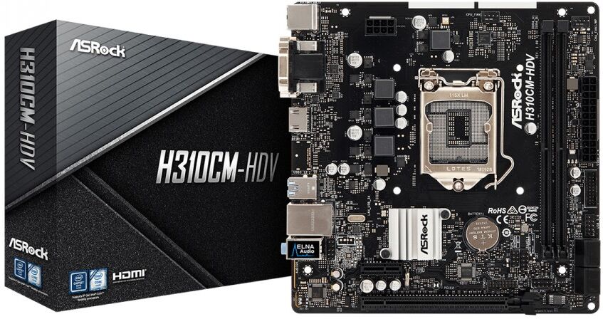 ASRock H310CM-HDV emolevy LGA 1151 (pistoke H4) mikro ATX Intel® H310