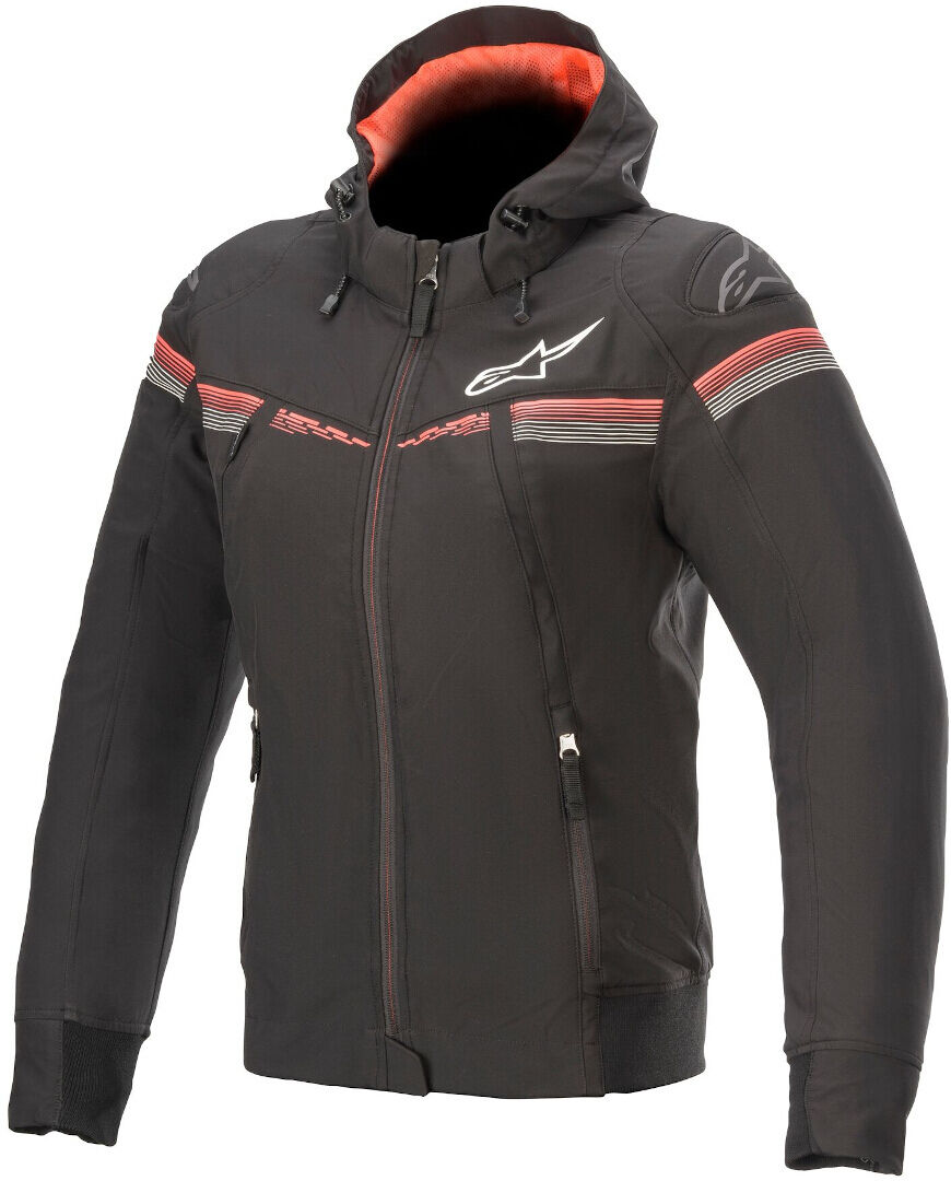 Alpinestars Stella Sektor V2 Naisten moottoripyörähuppari  - Musta Punainen - Size: L Alpinestars Stella Sektor V2 Naisten moottoripyörähuppari  - Musta Punainen - Size: L