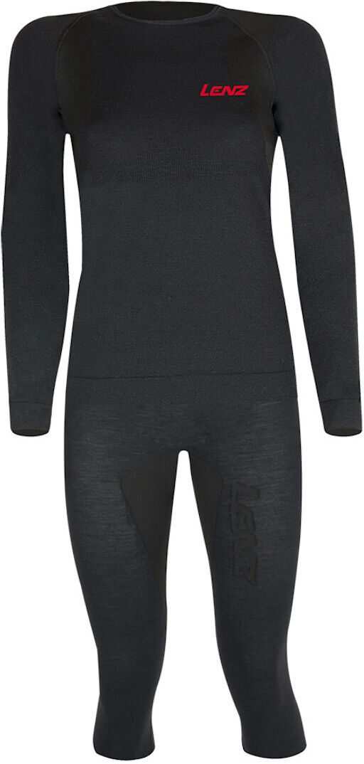 Lenz Merino 3/4 Toiminnalliset alusvaatteet -setti  - Musta - Size: M L Lenz Merino 3/4 Toiminnalliset alusvaatteet -setti  - Musta - Size: M L