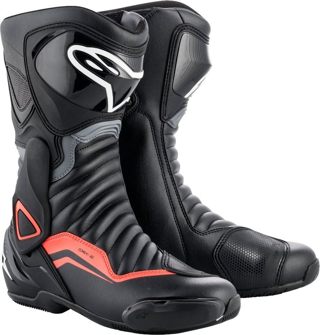 Alpinestars SMX-6 V2 Moottoripyörä saappaat  - Musta Harmaa Punainen - Size: 44 Alpinestars SMX-6 V2 Moottoripyörä saappaat  - Musta Harmaa Punainen - Size: 44