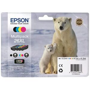 Epson 26xl Ink Cartridge Black And Tri-Colour High Capacity 41.3ml 1-Pack Blister Without Alarm