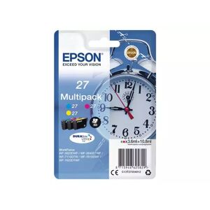 Epson 27 Ink Cartridge Cyan Magenta And Yellow Standard Capacity 3x3.6ml 3x350 Pages Combopack Blister Without Alarm - Durabrite