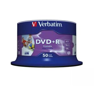 Verbatim Dvd+r, 16x, 4,7 Gb/120 Min, 50-Pakkaus Spindle, Azo