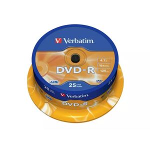 Verbatim Dvd-R, 16x, 4,7 Gb/120 Min, 25-Pakkaus, Spindle, Azo