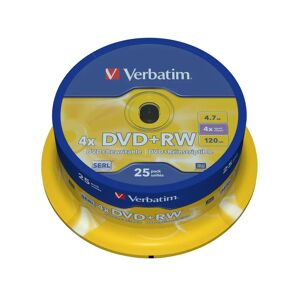 Verbatim Dvd+rw, 1-4x, 4,7 Gb/120 Min, 25-Pack Spindel, Serl