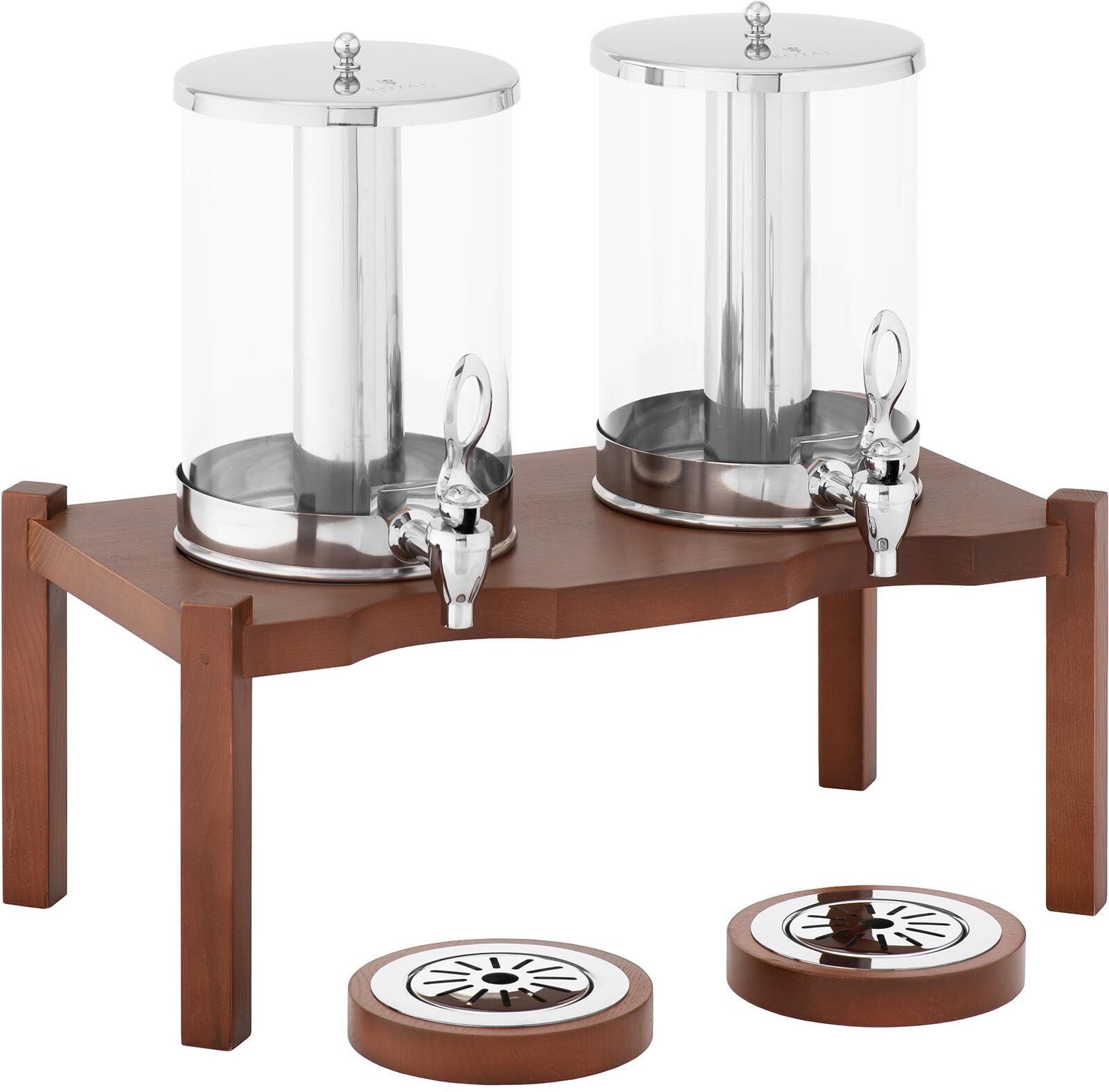 Royal Catering Mehuannostelija - 2 x 7 L - jäähdytysjärjestelmä - tumma puujalusta Royal Catering Mehuannostelija - 2 x 7 L - jäähdytysjärjestelmä - tumma puujalusta