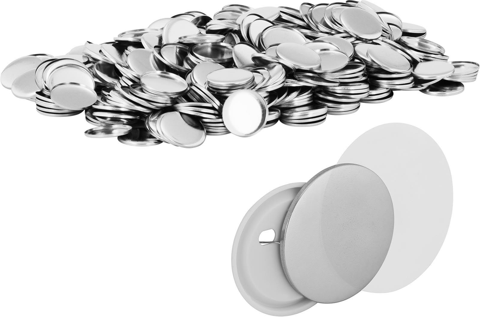 Uniprodo Päällystettävä rintanappi- Ø 58 mm - 1000 kpl Uniprodo Päällystettävä rintanappi- Ø 58 mm - 1000 kpl