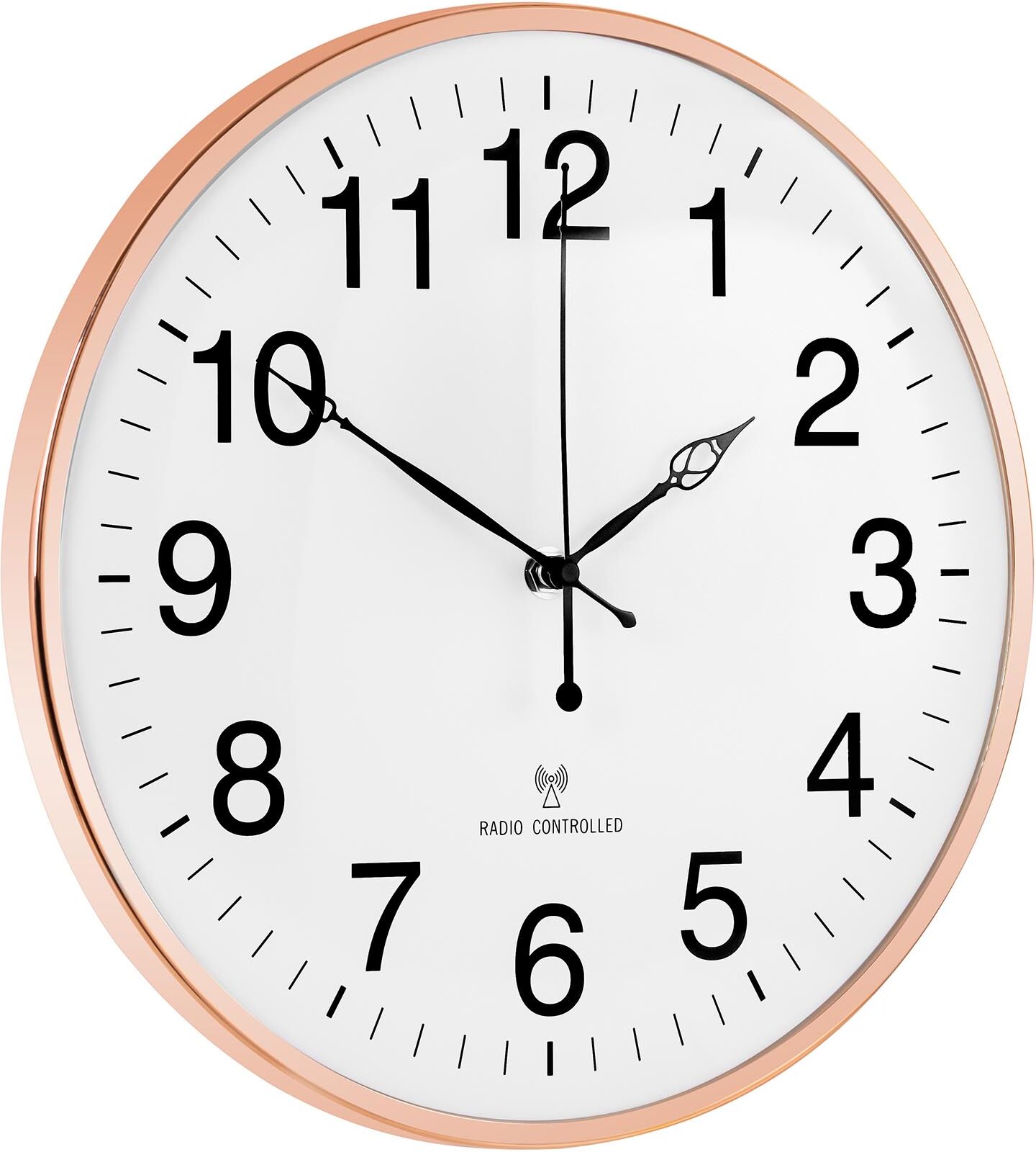 Uniprodo Seinäkello - radiokello - Ø 30 cm - punakultainen kehys Uniprodo Seinäkello - radiokello - Ø 30 cm - punakultainen kehys