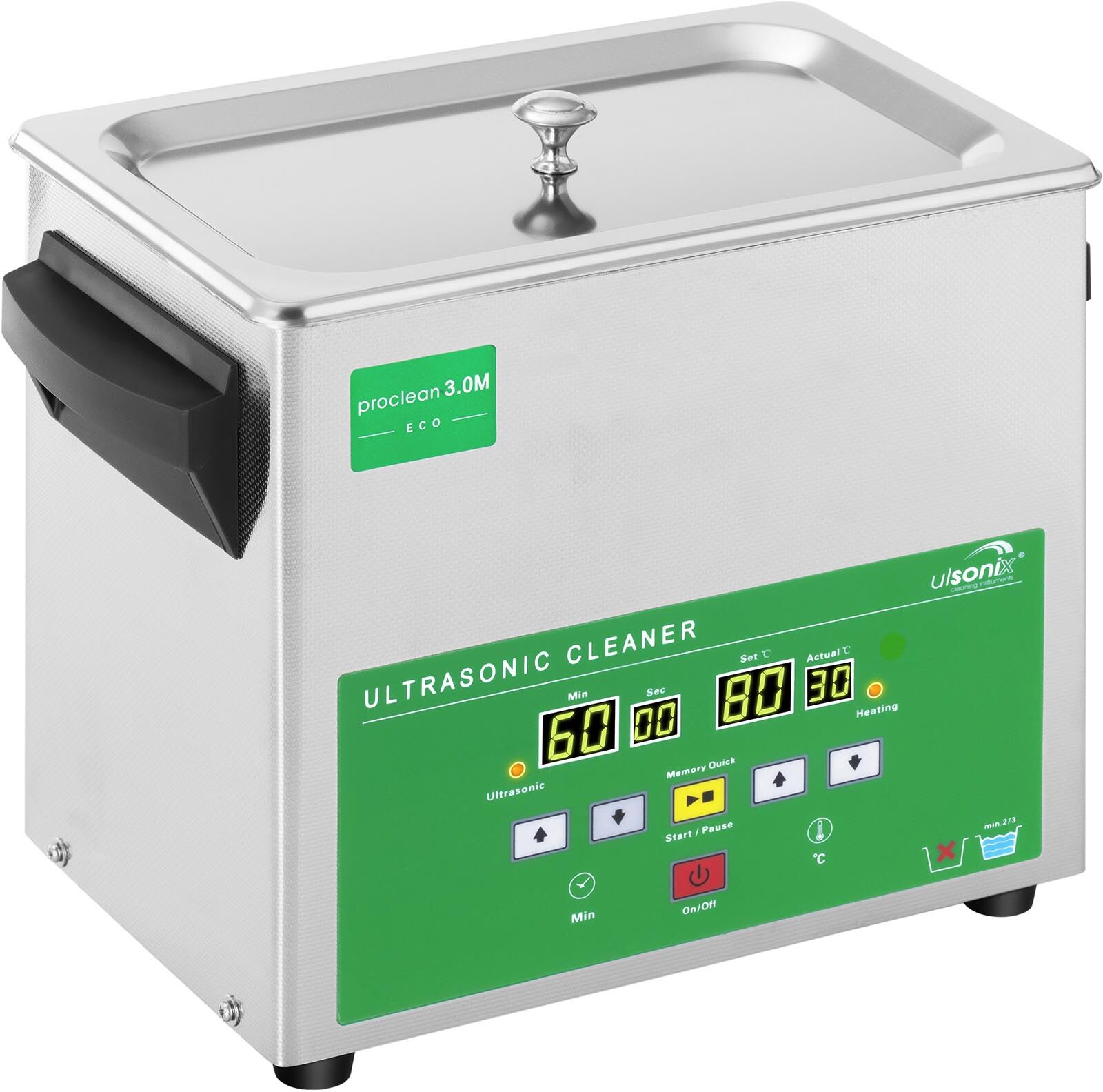 ulsonix Ultraäänipesuri - 3 litraa - 80 W - Memory Quick Eco ulsonix Ultraäänipesuri - 3 litraa - 80 W - Memory Quick Eco