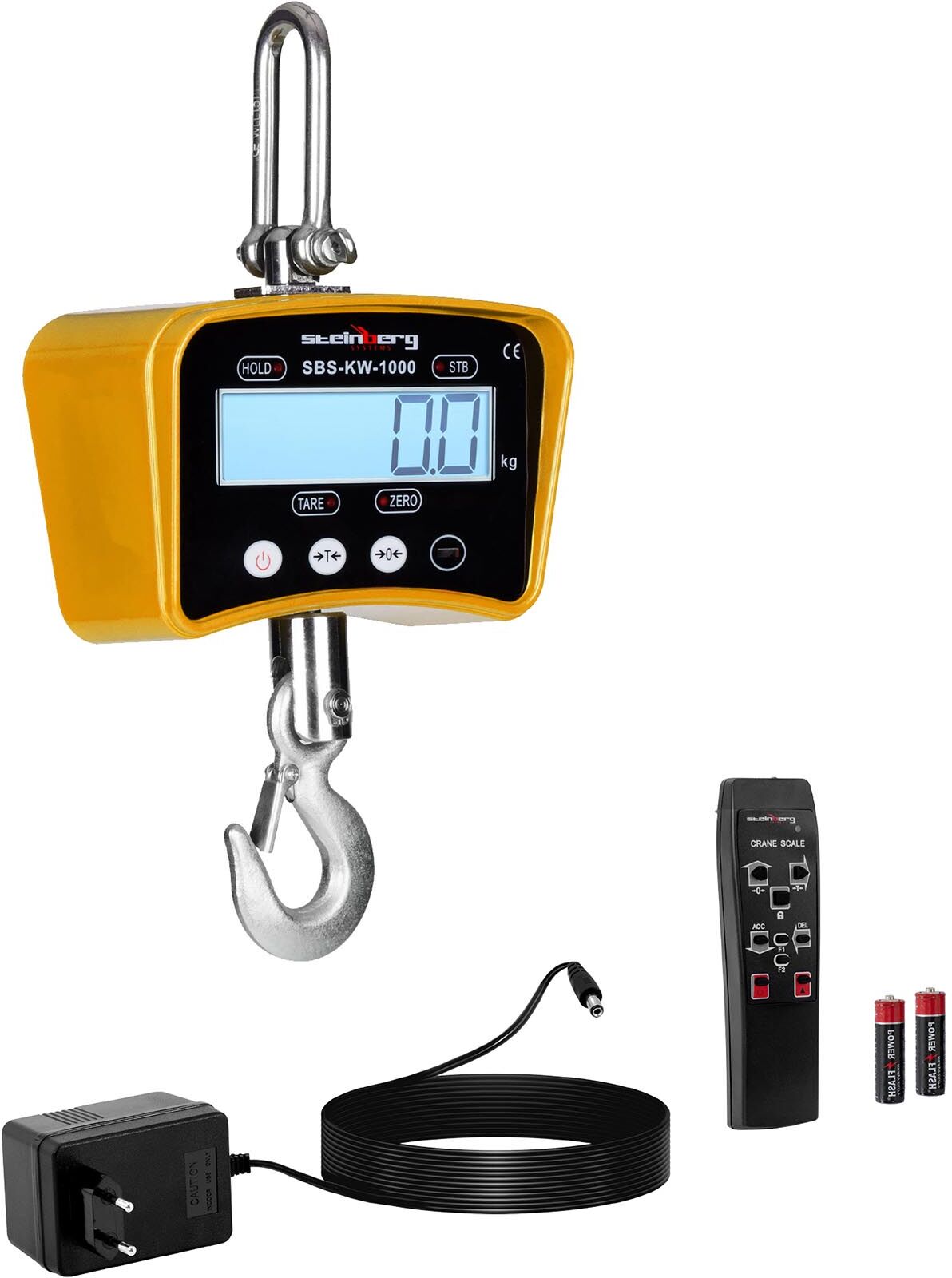 Steinberg Koukkuvaaka - 1000 kg / 0,5 kg - keltainen Steinberg Koukkuvaaka - 1000 kg / 0,5 kg - keltainen