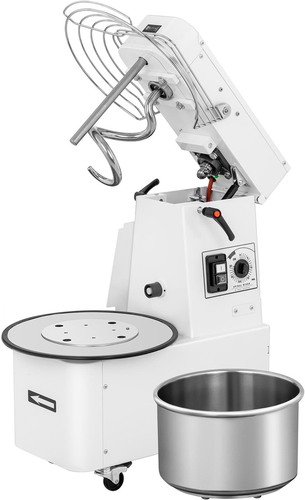 Royal Catering Taikinakone - 15 L - 48 kg/h - 750 W - kallistuva taikinakoukku Royal Catering Taikinakone - 15 L - 48 kg/h - 750 W - kallistuva taikinakoukku