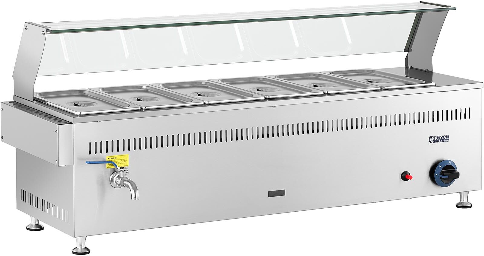 Royal Catering Lämpöhaude kaasu - 3300 W - GN 6x1 / 3 - 0,02 bar - G20 Royal Catering Lämpöhaude kaasu - 3300 W - GN 6x1 / 3 - 0,02 bar - G20