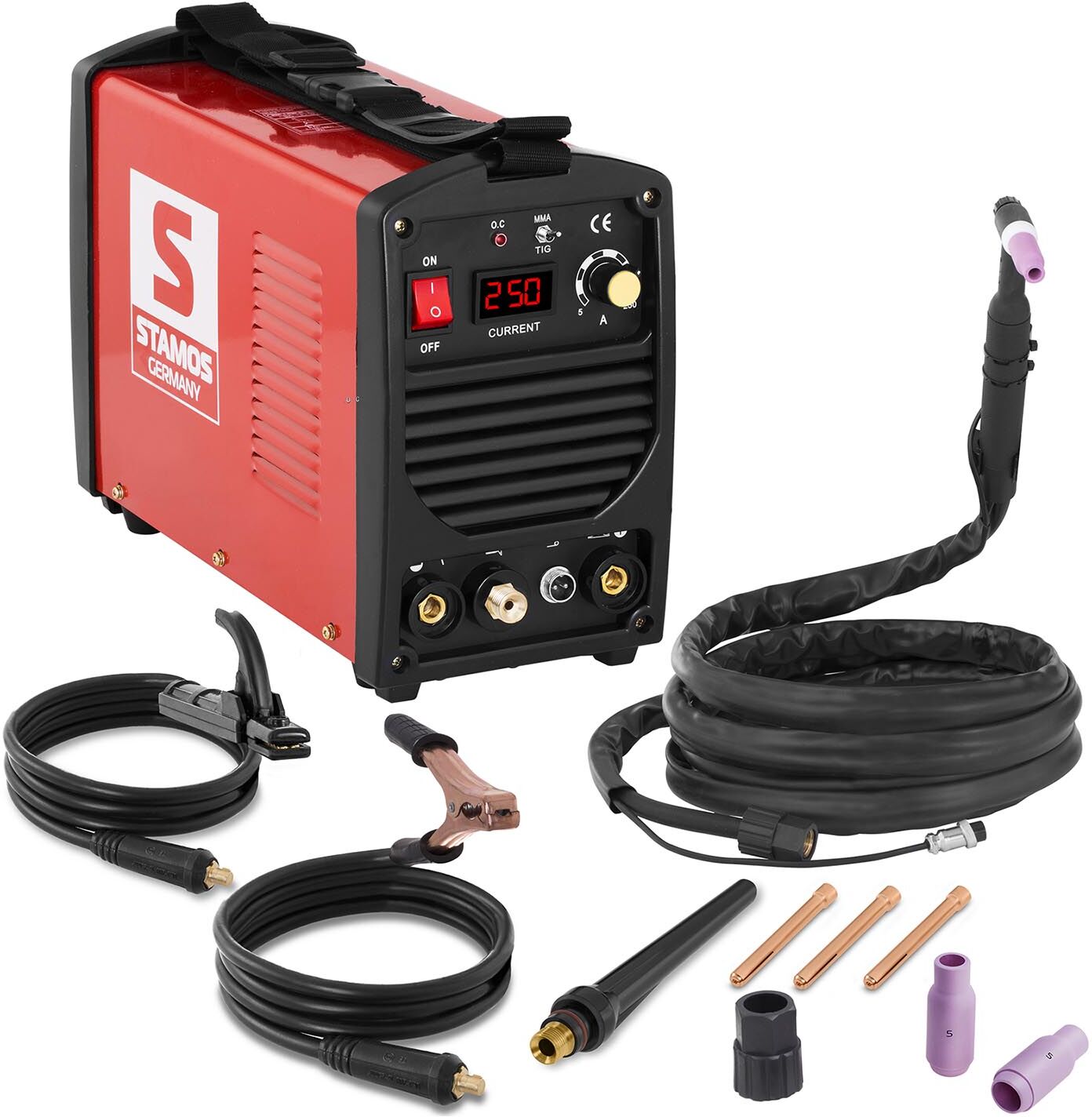 Stamos Basic TIG-hitsauskone - 250 A - 230 V - kannettava Stamos Basic TIG-hitsauskone - 250 A - 230 V - kannettava
