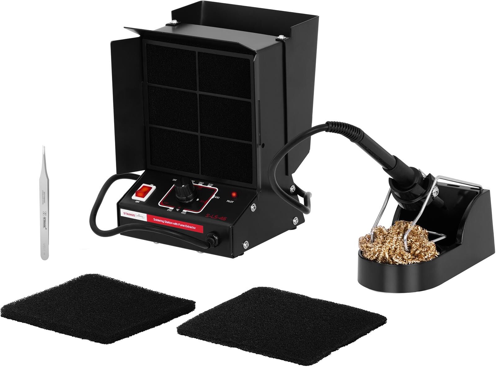 Stamos Soldering Juotosasema ja käryimuri Stamos Soldering Juotosasema ja käryimuri