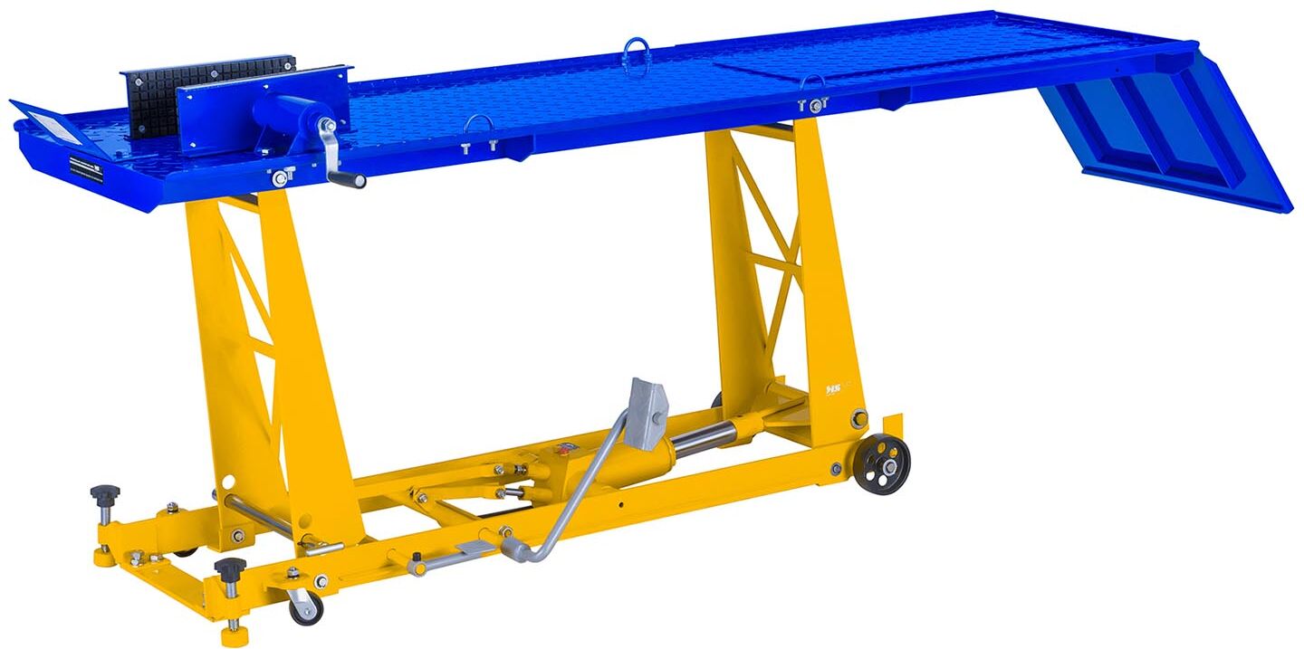 MSW Moottoripyöränostin - 450 kg - 220 x 68 cm - etupyörätuki MSW Moottoripyöränostin - 450 kg - 220 x 68 cm - etupyörätuki