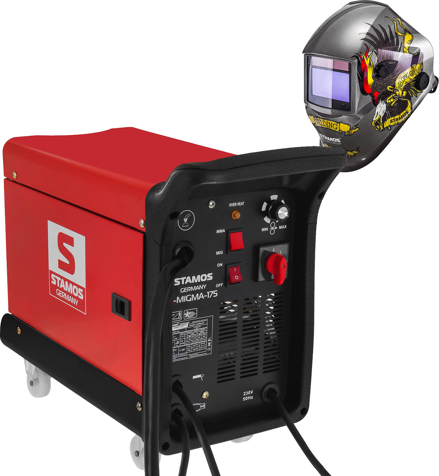 Stamos Germany Hitsaussetti Yhdistelmähitsauskone - 175 A - 230 V - kannettava + Hitsausmaski – Eagle Eye – ADVANCED SERIES Stamos Germany Hitsaussetti Yhdistelmähitsauskone - 175 A - 230 V - kannettava + Hitsausmaski – Eagle Eye – ADVANCED SERIES