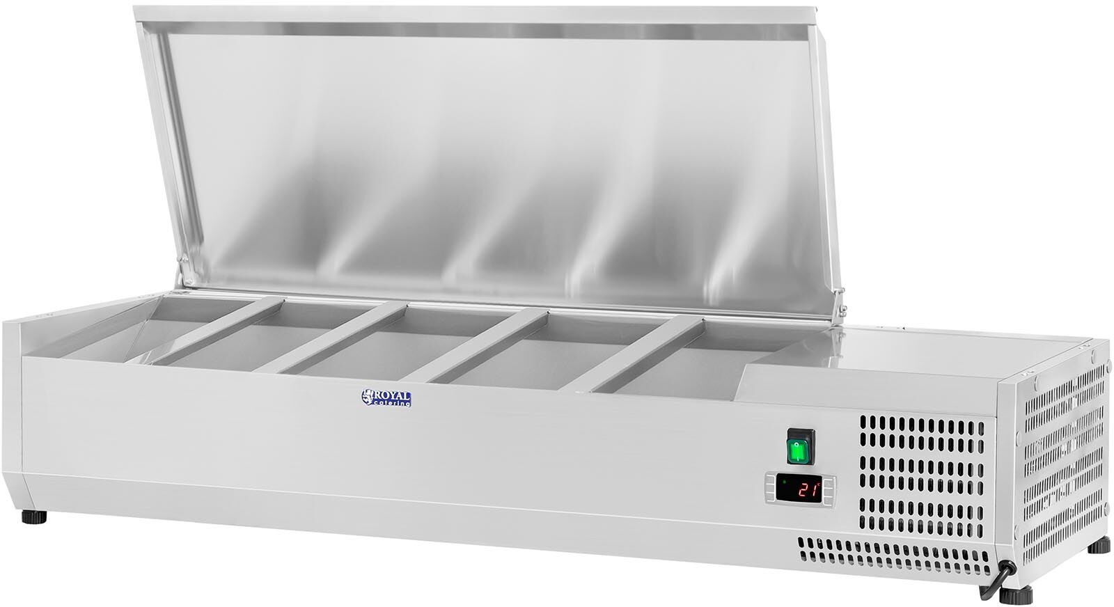 Royal Catering Kylmävitriini - 120 x 33 cm - 5 GN 1/4-astiaa Royal Catering Kylmävitriini - 120 x 33 cm - 5 GN 1/4-astiaa