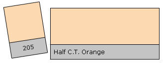 Lee Farb Filter Rolle 205 H. C.T. Orange Lee Farb Filter Rolle 205 H. C.T. Orange