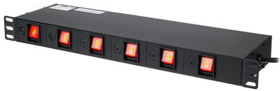 Showtec Socketstrip 19"" 1U 6 Zonen Showtec Socketstrip 19"" 1U 6 Zonen