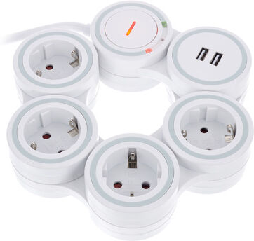 REV Ritter Power Strip Supraflex USB grey REV Ritter Power Strip Supraflex USB grey