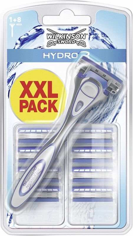 Wilkinson Sword Hydro 3 Partah&ouml;yl&auml; &amp; vaihtoter&auml;t 1 kpl + 8 kpl Partah&ouml;yl&auml;