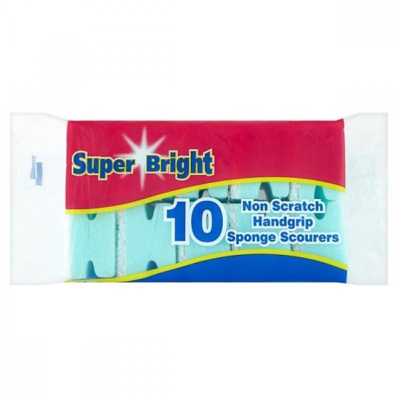 Super Bright Non Scratch Handgrip Sponge Scourers 10 kpl Pesuaine