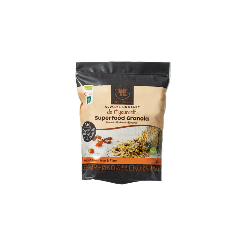 Urtekram Superfood Granola Kurkuma Luomu 400 g Aamiainen