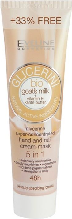 Eveline Glycerine Hand &amp; Nail Cream-Mask Goat&#039;s Milk 100 ml K&auml;sivoide