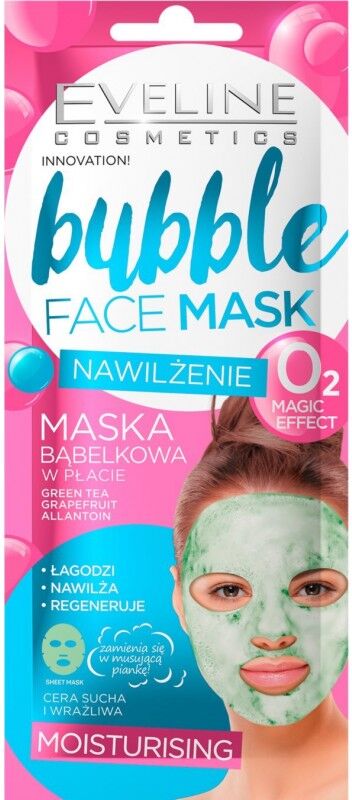 Eveline Bubble Face Sheet Mask Moisturizing 1 kpl Kasvonaamio