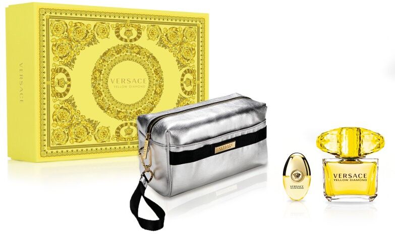 Versace Yellow Diamond EDT &amp; EDT Mini &amp; Pouch 90 ml + 10 ml + 1 kpl Lahjapakkaus