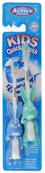 Active Oral Care Kids Rabbit Quick Brush 3-6 Years 2 kpl Hammasharja