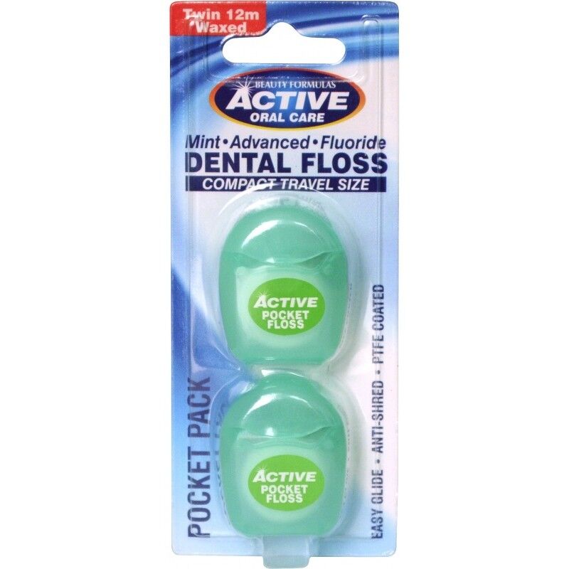 Active Oral Care Pocket Pack Mint Fluoride hammaslanka 2 x 12 m Hammaslanka