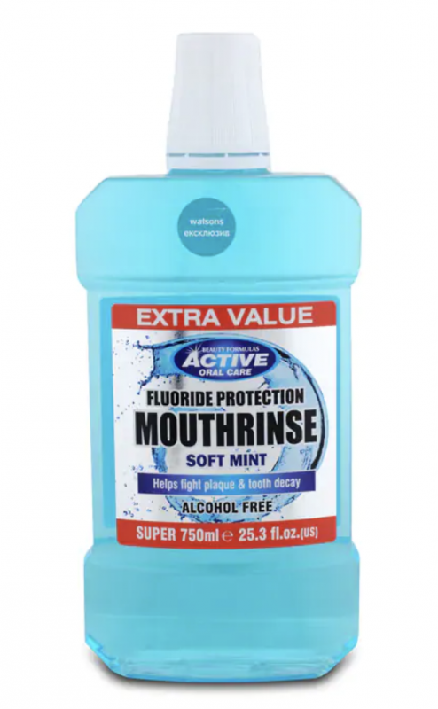 Active Oral Care Fluoride Protection Soft Mint suuvesi 750 ml Suuvesi