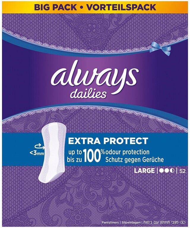 Always Dailies Extra Protect Large 52 kpl Terveyssiteet